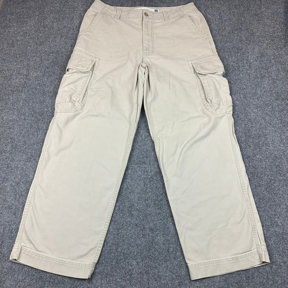 Gap Factory Store Khaki Cargo Pants Mens 33x30‎ Tan Cotton Straight Leg Trousers